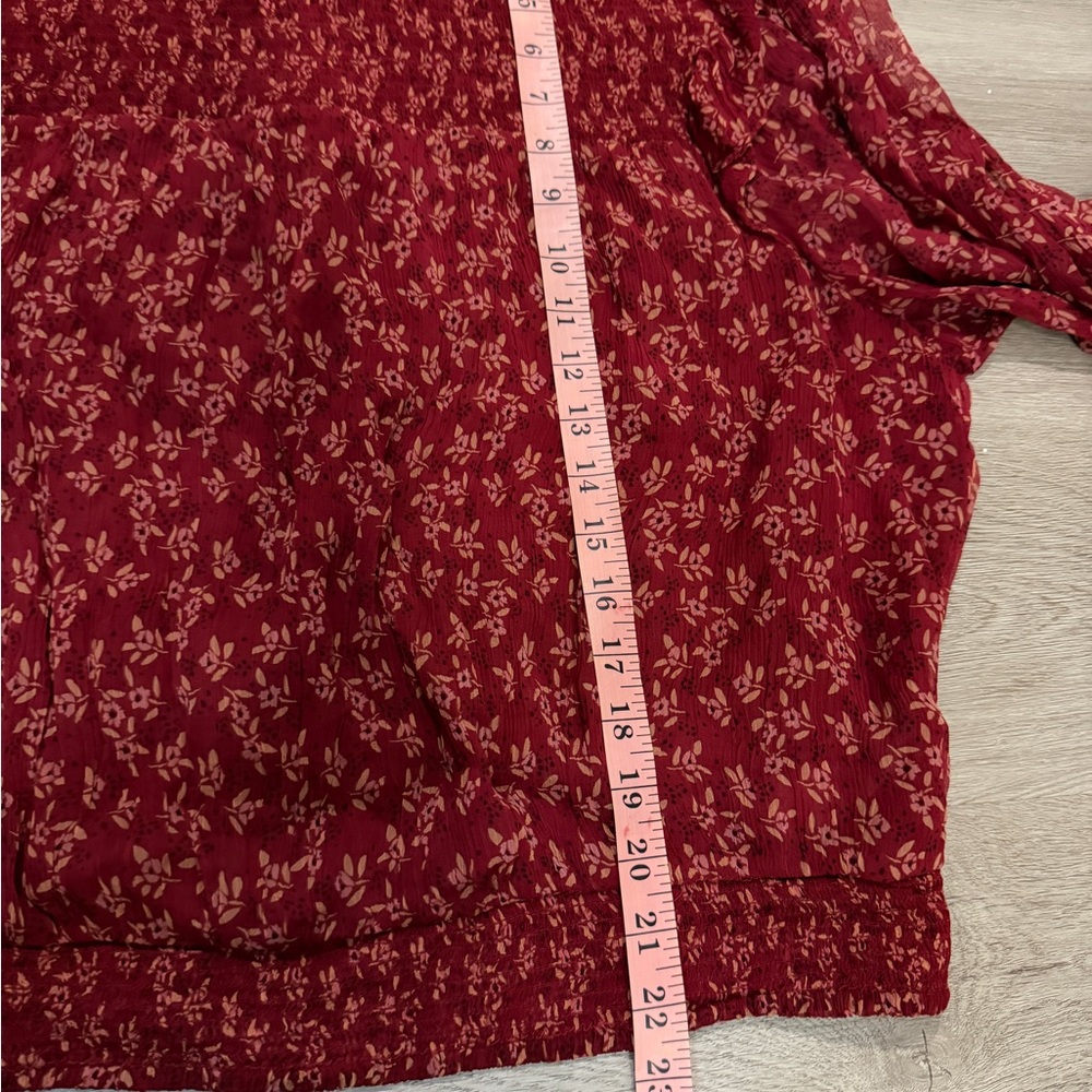 Free People Burgundy Floral Blouse - Picture 10 of 10
